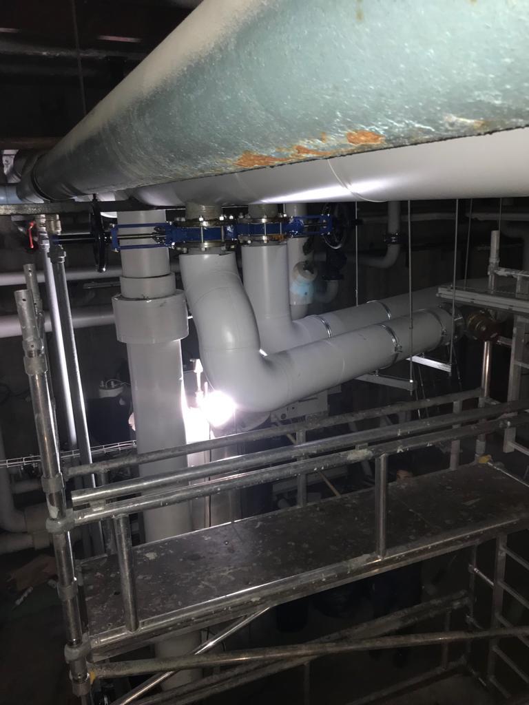 Hôpital Trousseau à Paris réalisation de 2 piquages en charge en chaufferie sur réseau d’eau glacée