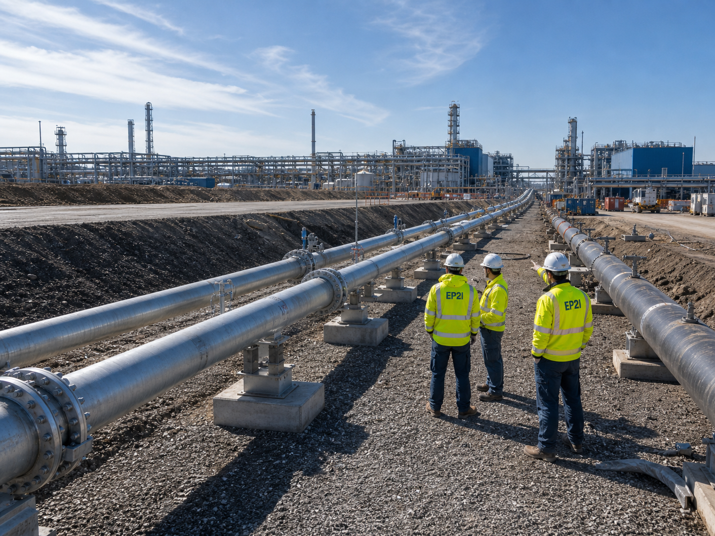 Dévoiement canalisation saumure DN450 avec bypass provisoire, hot tapping et line stop