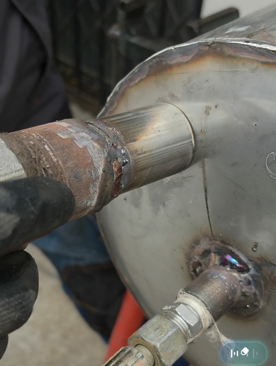 Essai TIG sur tube inox faible épaisseur sous pression